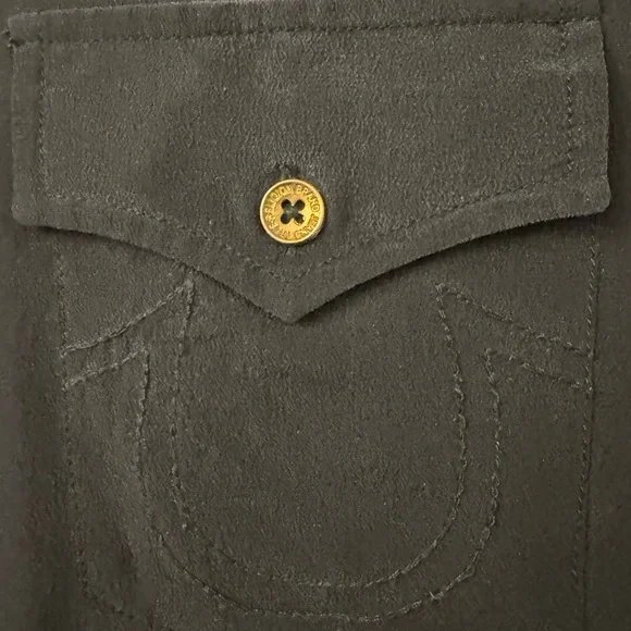 True Religion black silk button down shirt - Picture 5 of 8